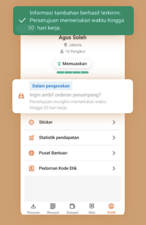 Status pengajuan