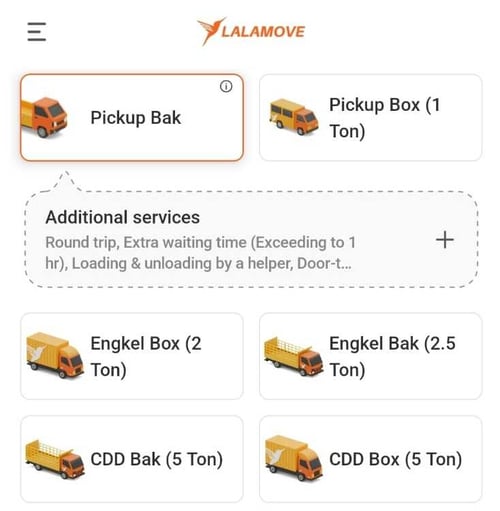 Cara Pesan Extra Helper dan Door to Door di Lalamove