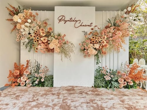 Peach Floral Wall