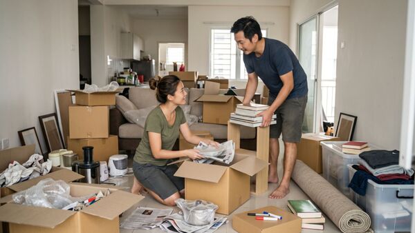unpacking after a house move