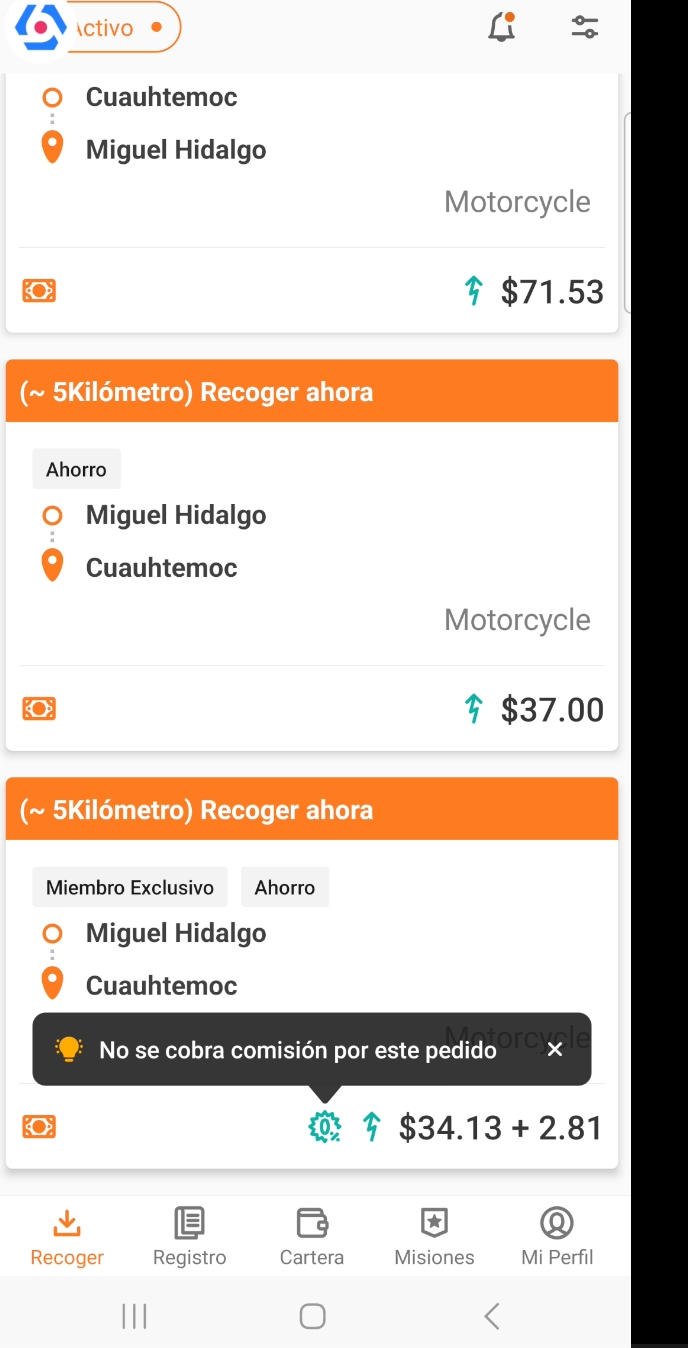 Como identifico una orden exclusiva