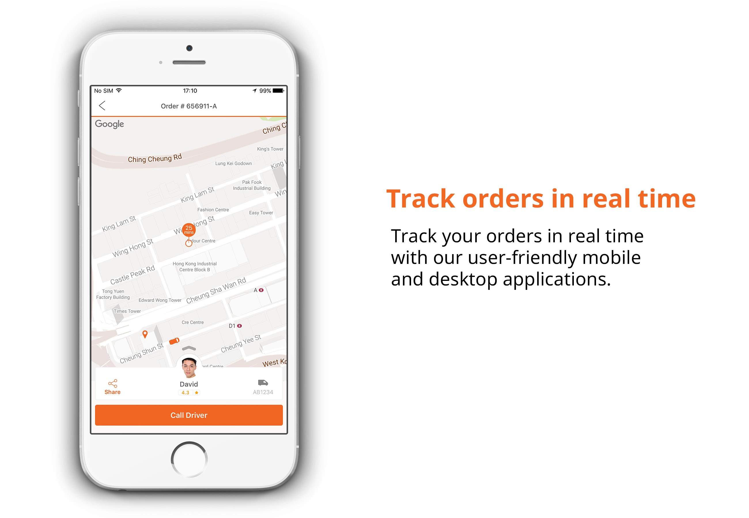 Track orders in real time