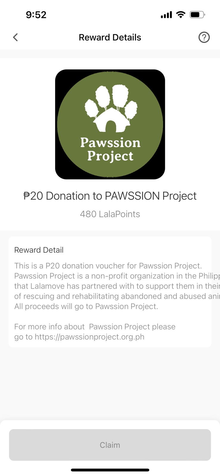 Claim-Lalamove-Rewards-Pawssion-Project-donation