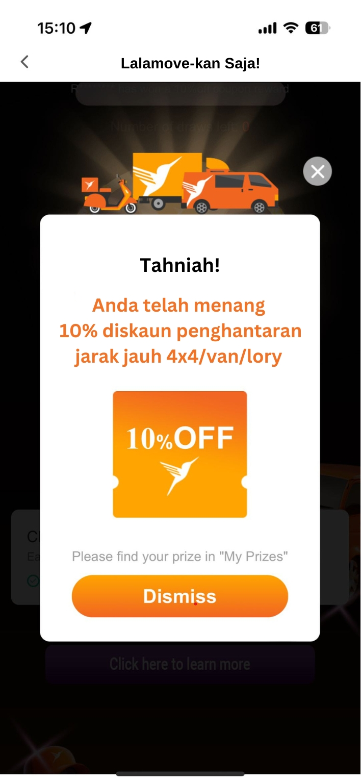 Diskaun penghantaran 10% untuk hadiah Lalamove-kan saja 2024