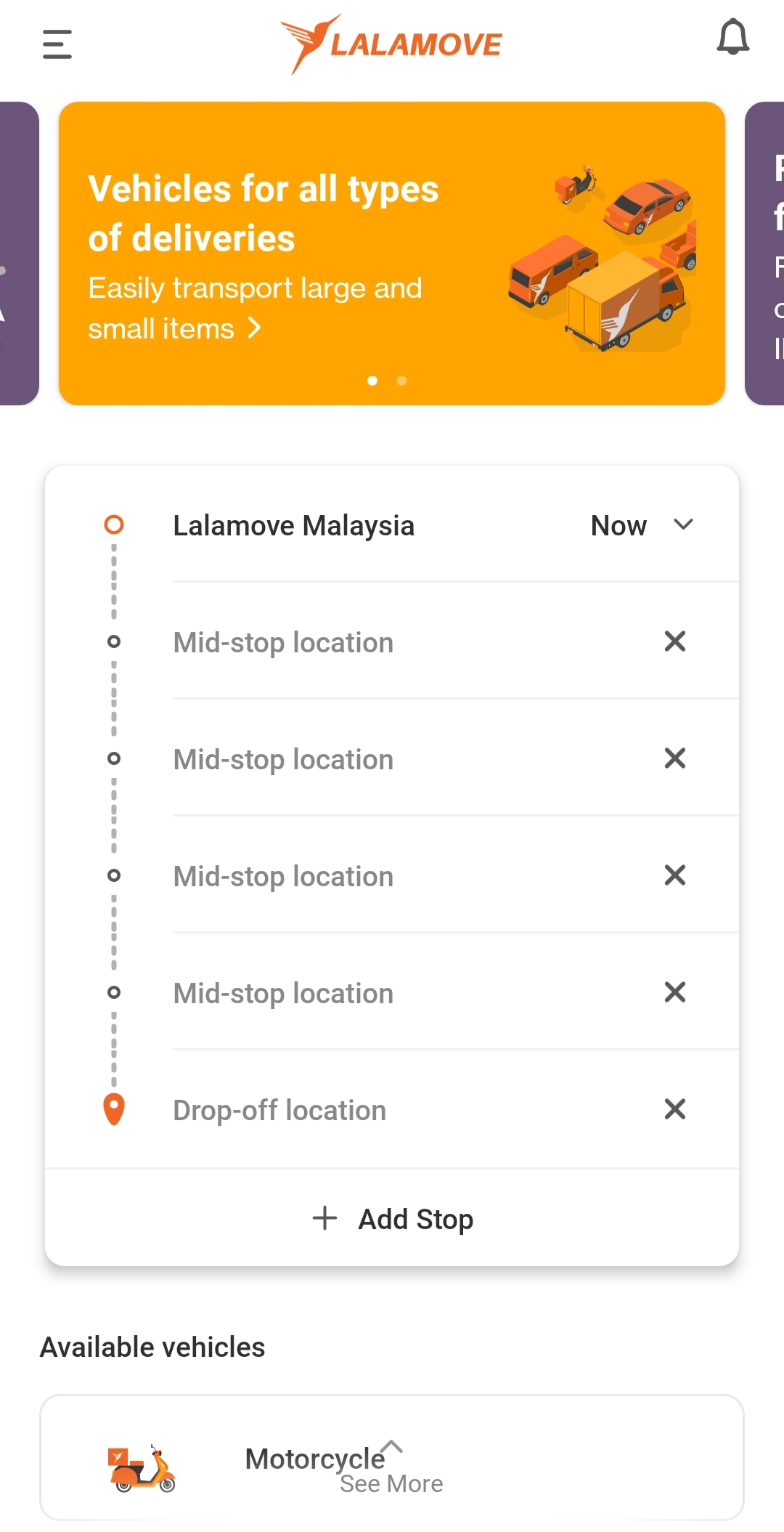 First step Lalamove app