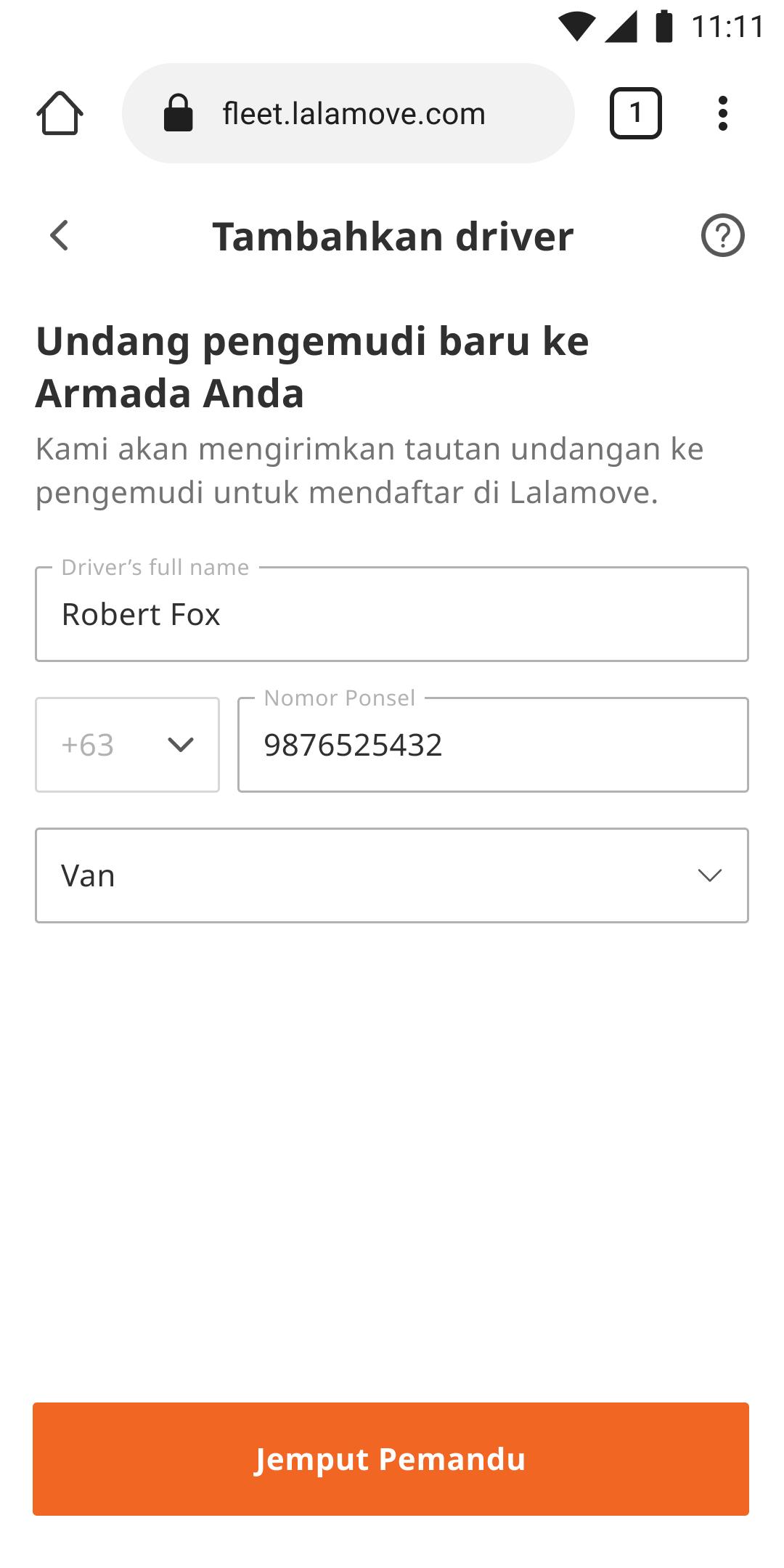 ID - Invite Driver