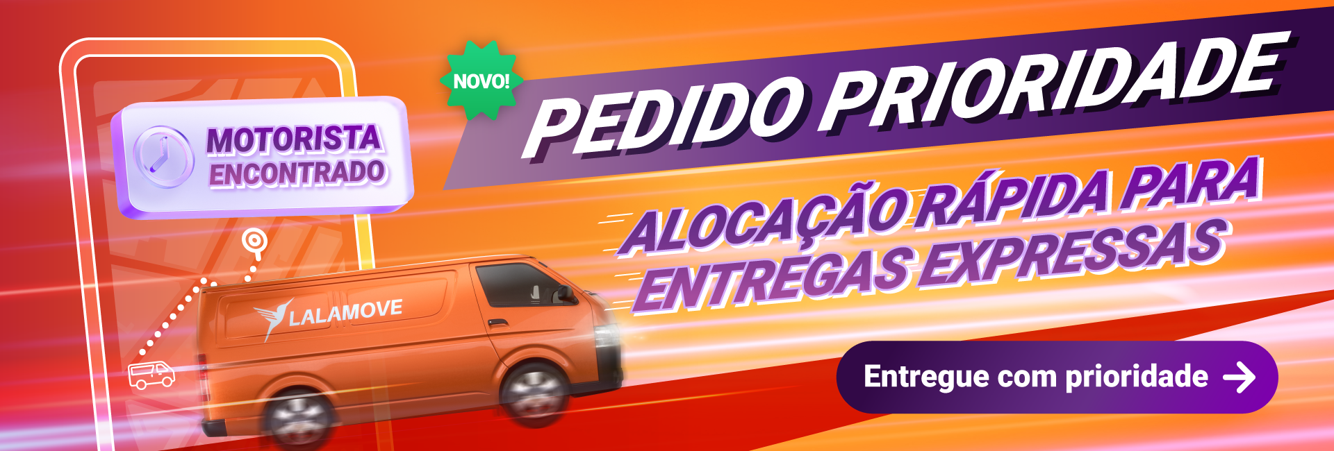Pedido Prioridade. Alocação rápida para entregas expressas.