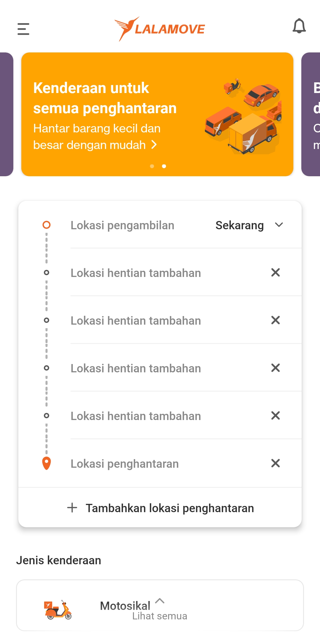 Langkah pertama aplikasi Lalamove