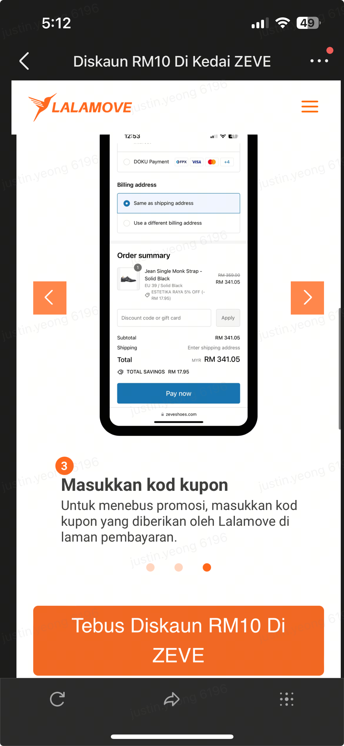 Tebus Diskaun RM10 Di ZEVE