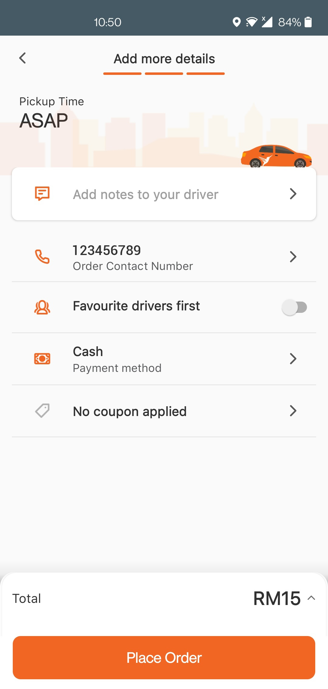 Third step to redeem coupon