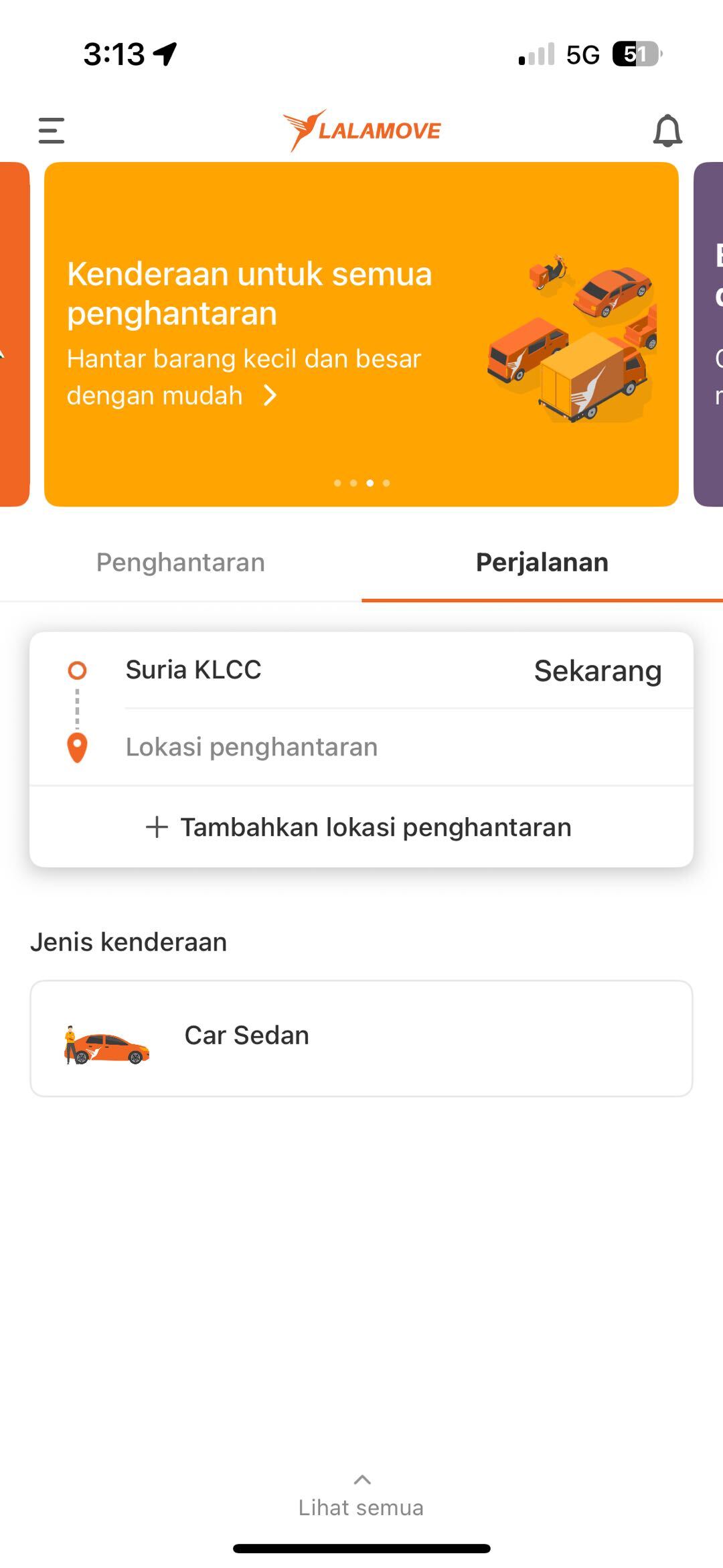 lalamove ride BM screenshot - book order page