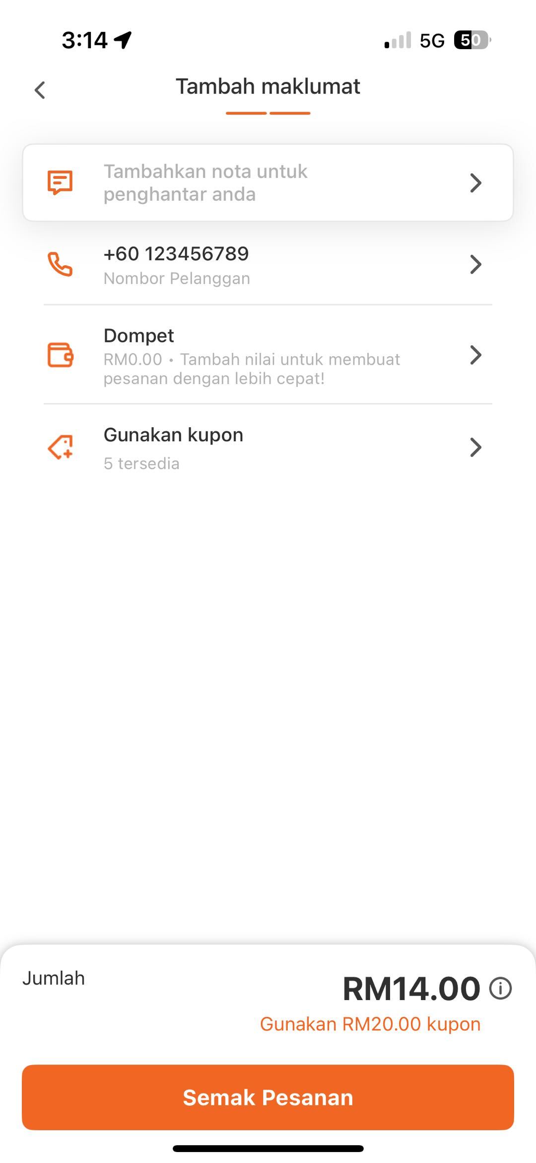 lalamove ride BM screenshot - confirm order page