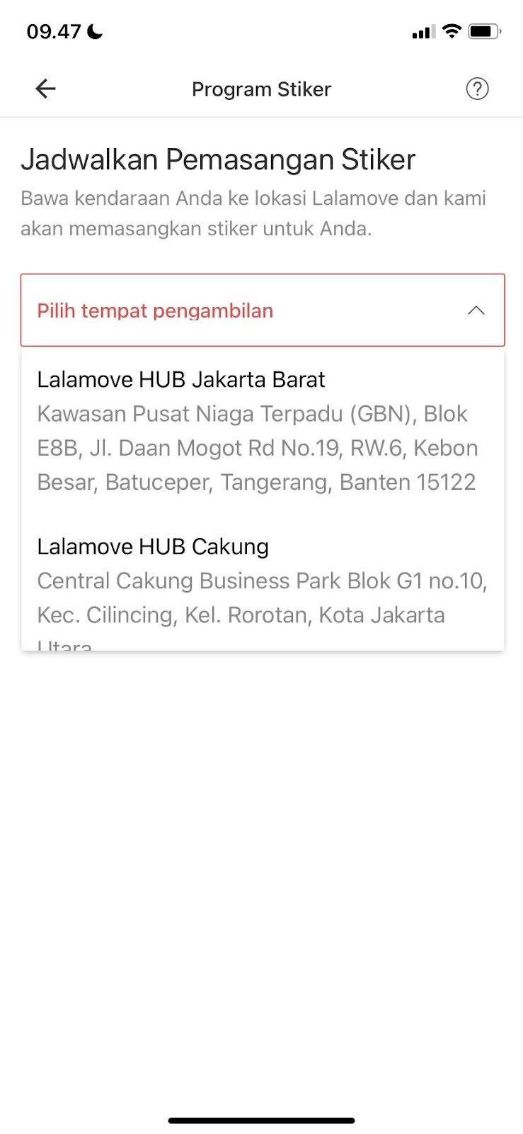 pilih lokasi